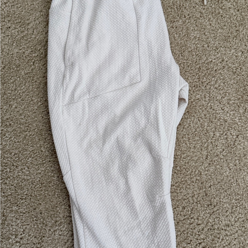 Lululemon Athletica Textured Double-Knit Cotton Jogger XL Cream/White